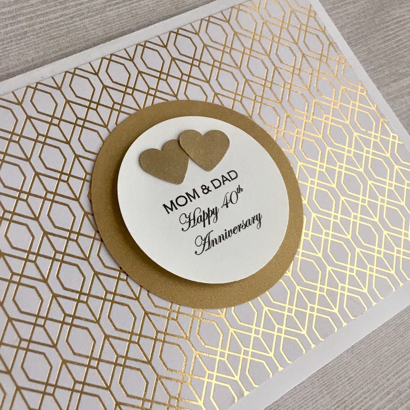 Personalized Anniversary Card, Personalized Wedding Card, Gold Foil ...