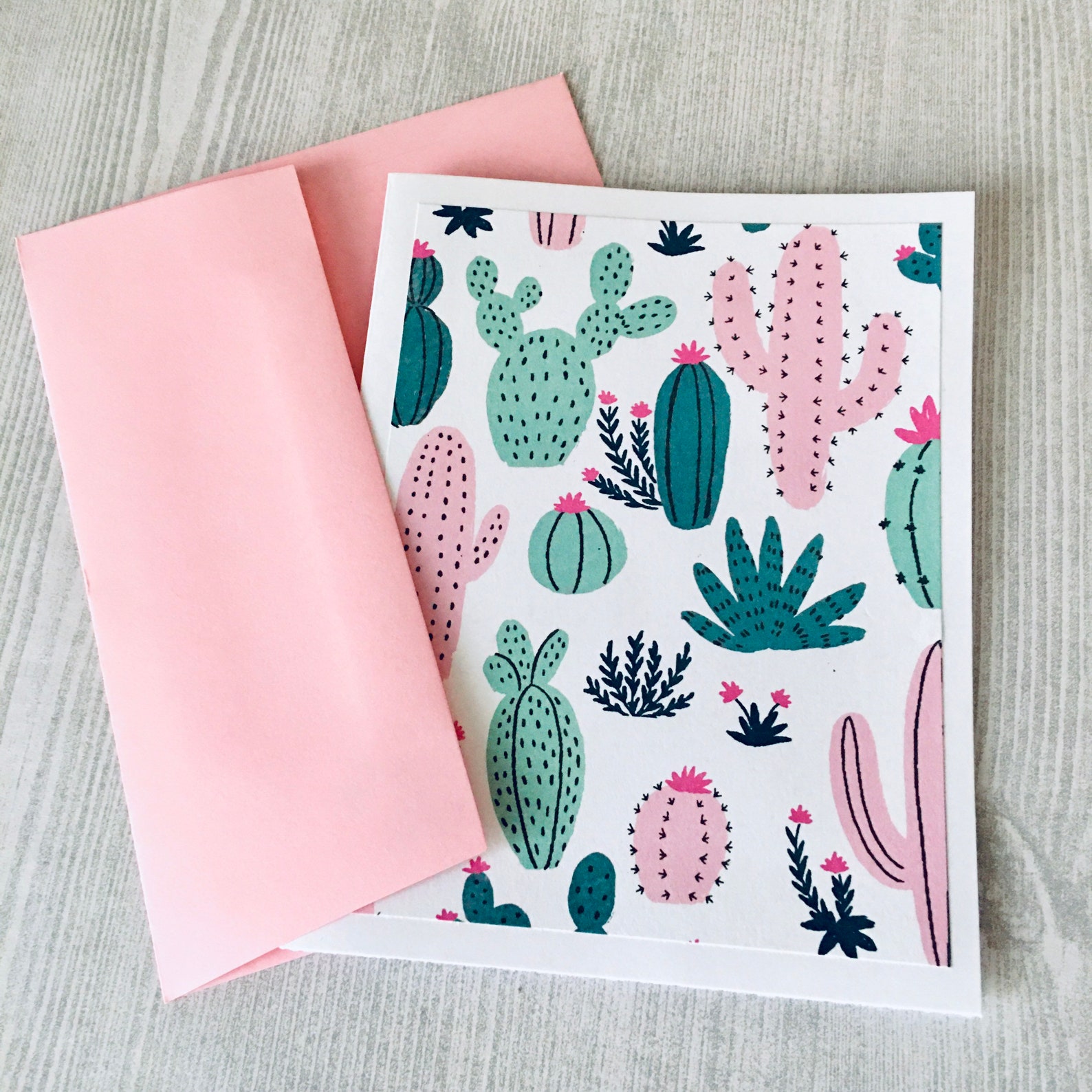 6ct Cactus Card Set Folded Note Cards Blank Cards Cactus - Etsy