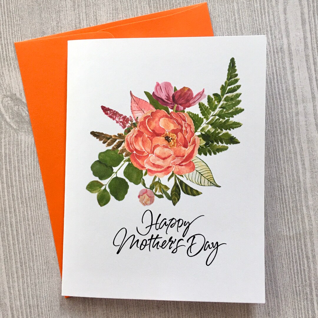 Mothers Day Card, Watercolor Flowers Mother’s Day Cards, Watercolor ...