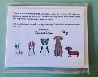 10ct Dog Sitter Personalized Thank you card Set, Custom Cards, DesignsbyAliA