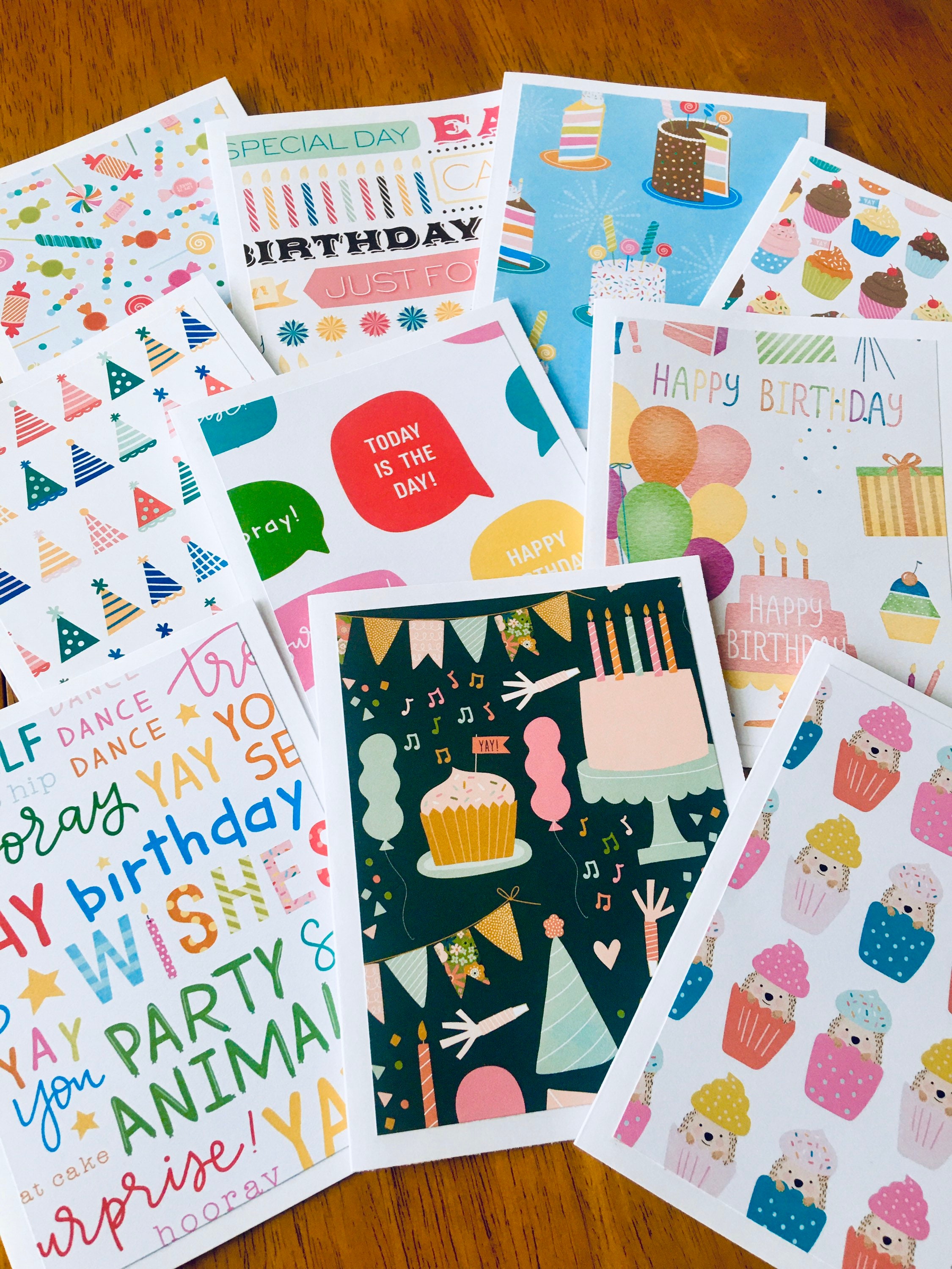 Birthday Cards, Set of 10 Handmade Birthday Cards, Assorted Card Set ...