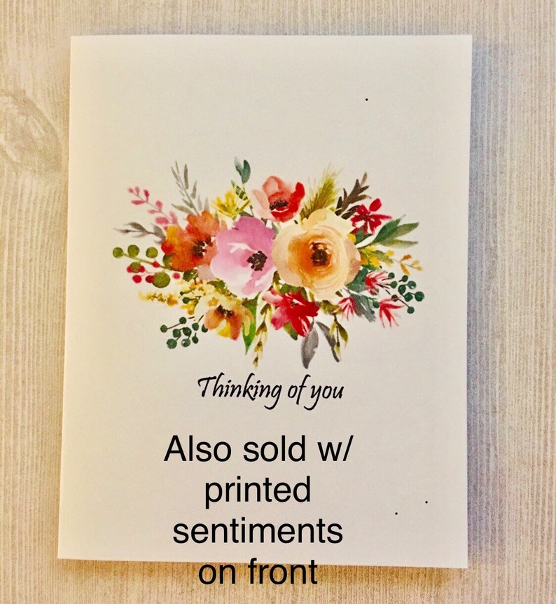 8ct Watercolor Floral Card Assortment Folded Card Set - Etsy