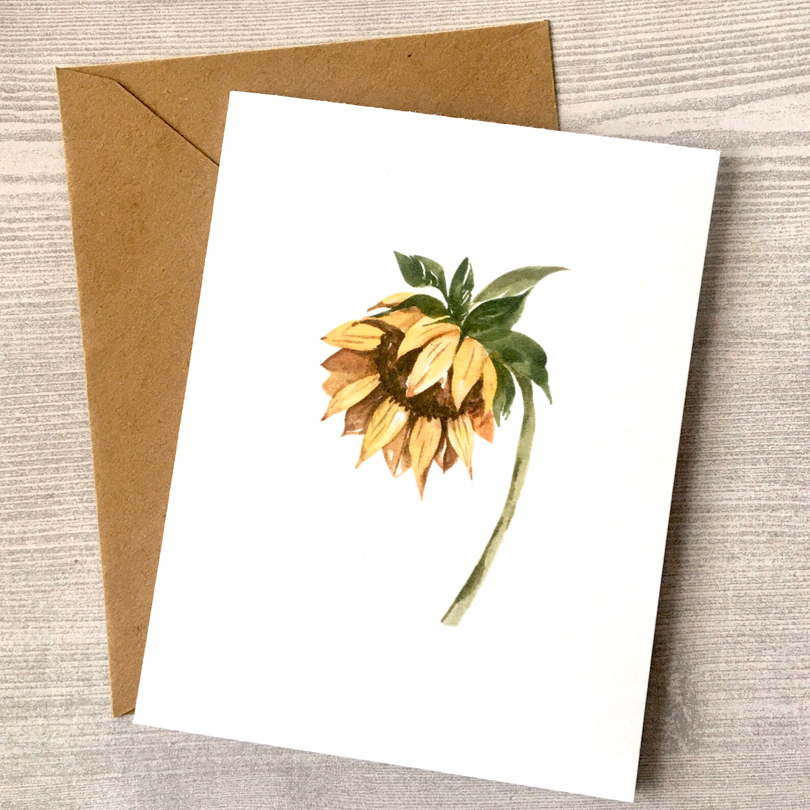 8ct Sunflower Card Set 1, Watercolor Sunflower Cards, Blank Cards ...