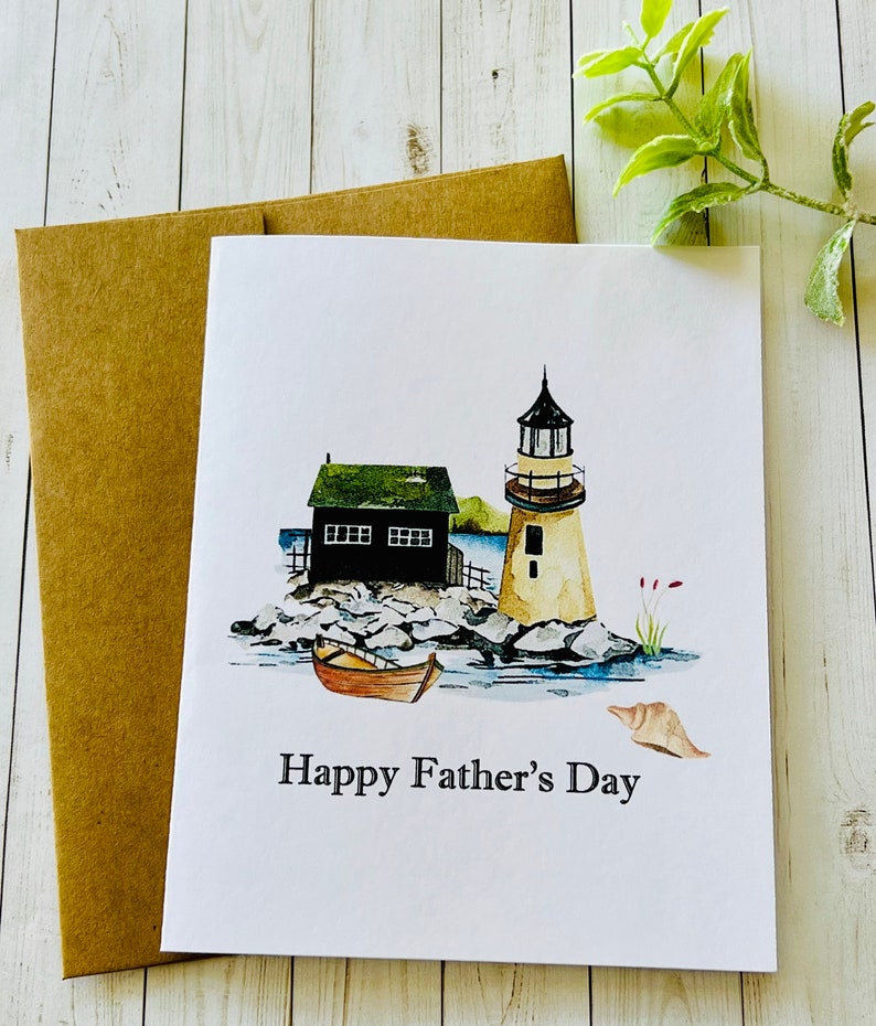 Lighthouse Fathers Day Card Fathers Day Card for Dad Etsy