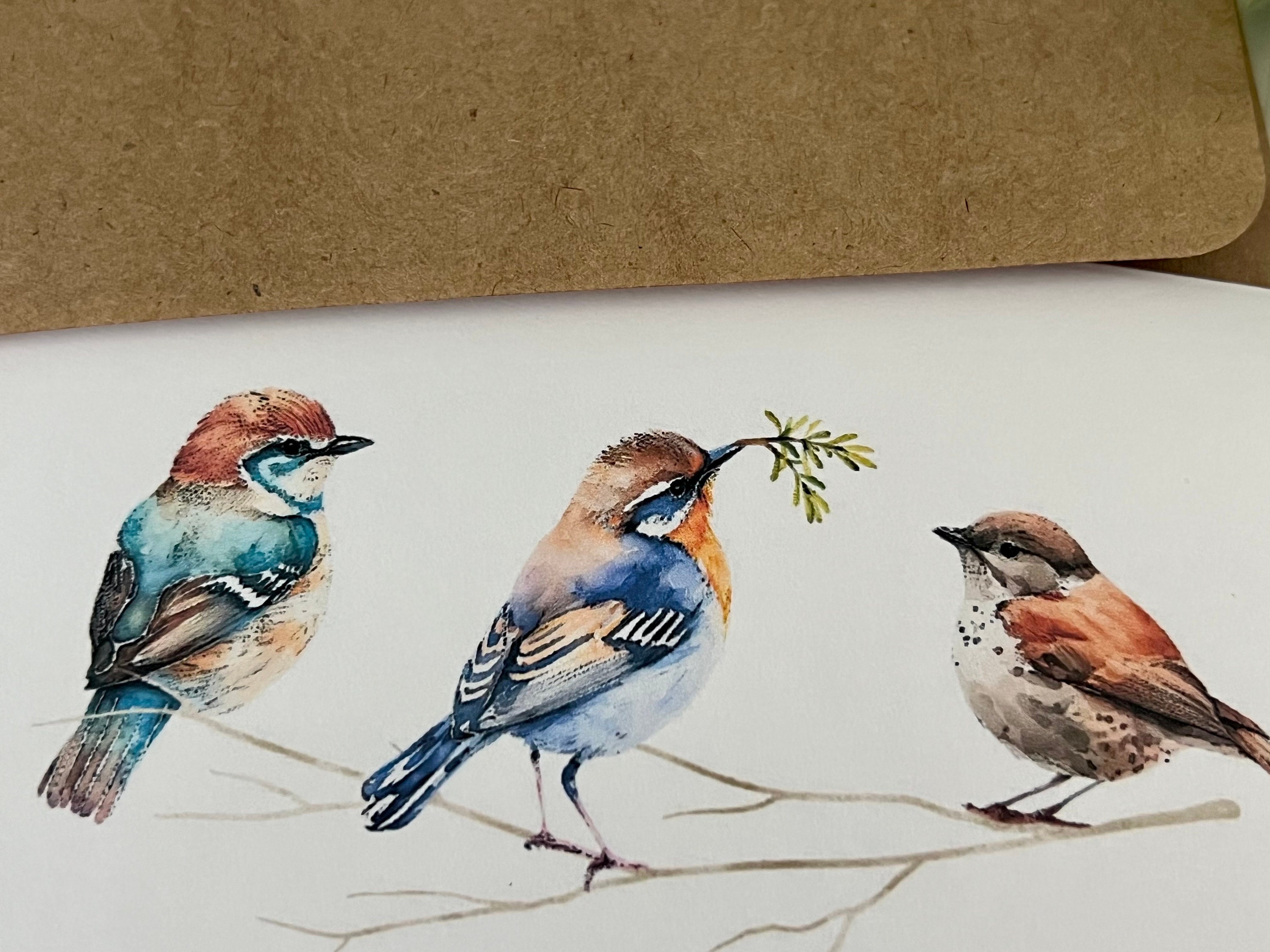 Watercolor Birds Cards Note Cards, Bird Cards, Watercolor Note Cards ...