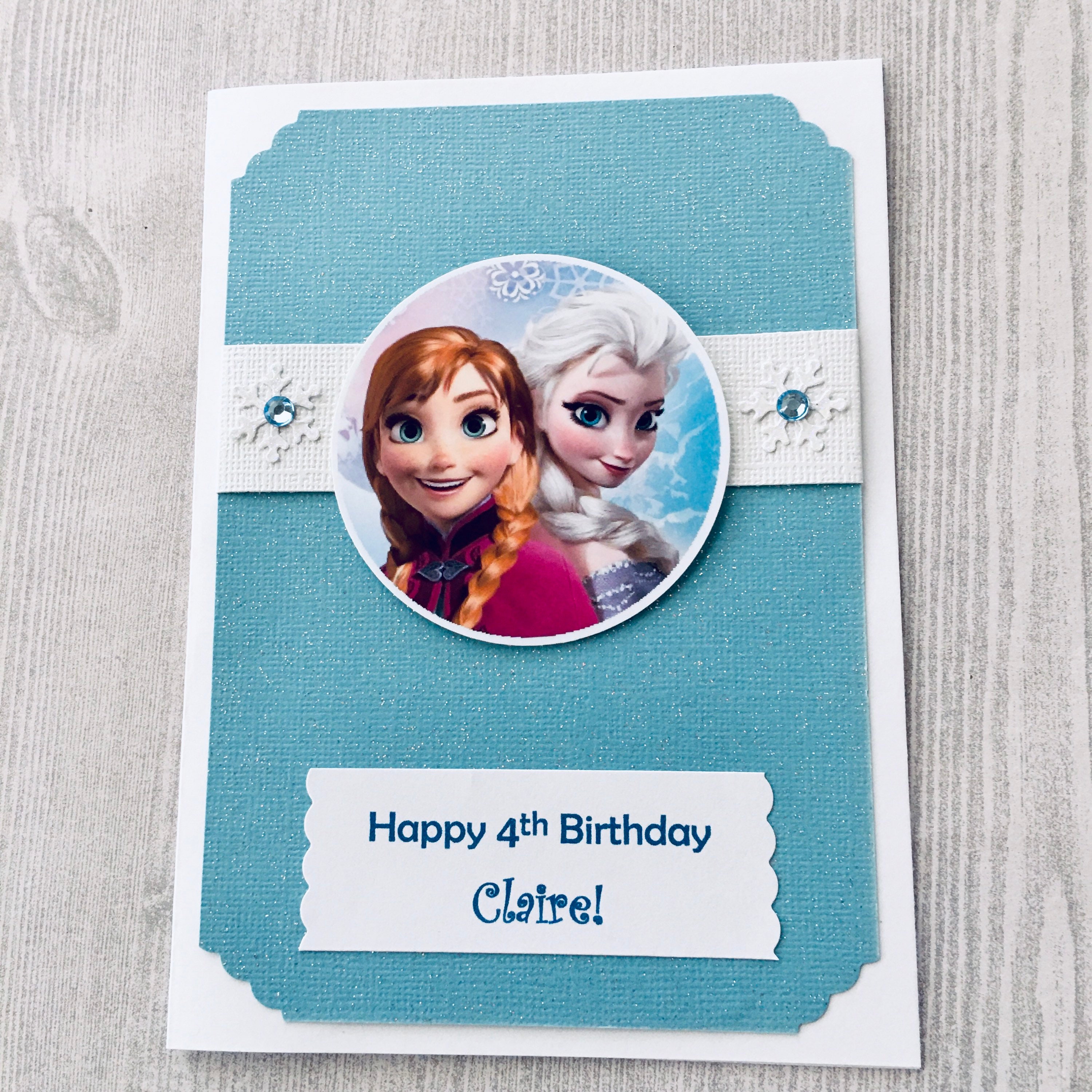 Frozen Birthday Card Personalized Elsa and Anna Frozen Card | Etsy