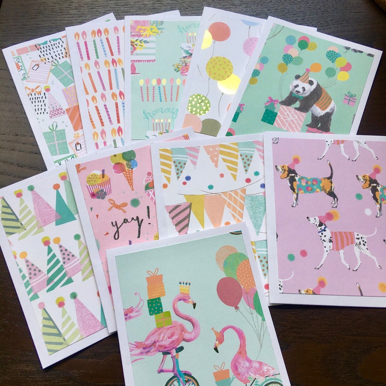 Birthday Cards Set of 10 Handmade Birthday Cards Assorted - Etsy