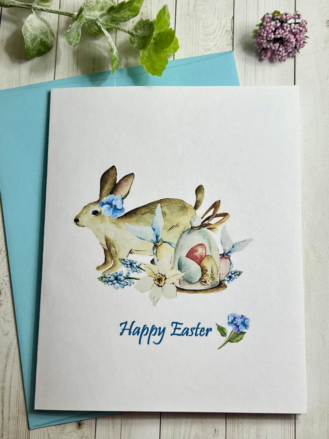 Watercolor Easter Cards Watercolor Rabbit Card Spring Card Easter