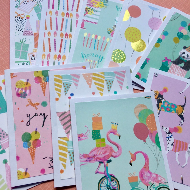 Birthday Cards, Set of 10 Handmade Birthday Cards, Assorted Card Set ...