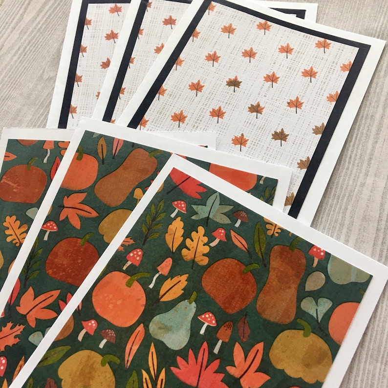 Handmade Fall Cards Thanksgiving Cards Fall cards Embossed Cards Fall Notecards 6ct Assorted Fall Card Set