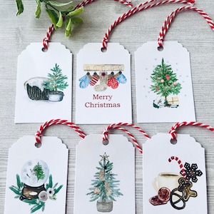 16ct Watercolor Christmas Tag Assortment, Watercolor Tags, Watercolor Gift Tags, Personalized Tags, Handmade Tags, DesignsbyAliA