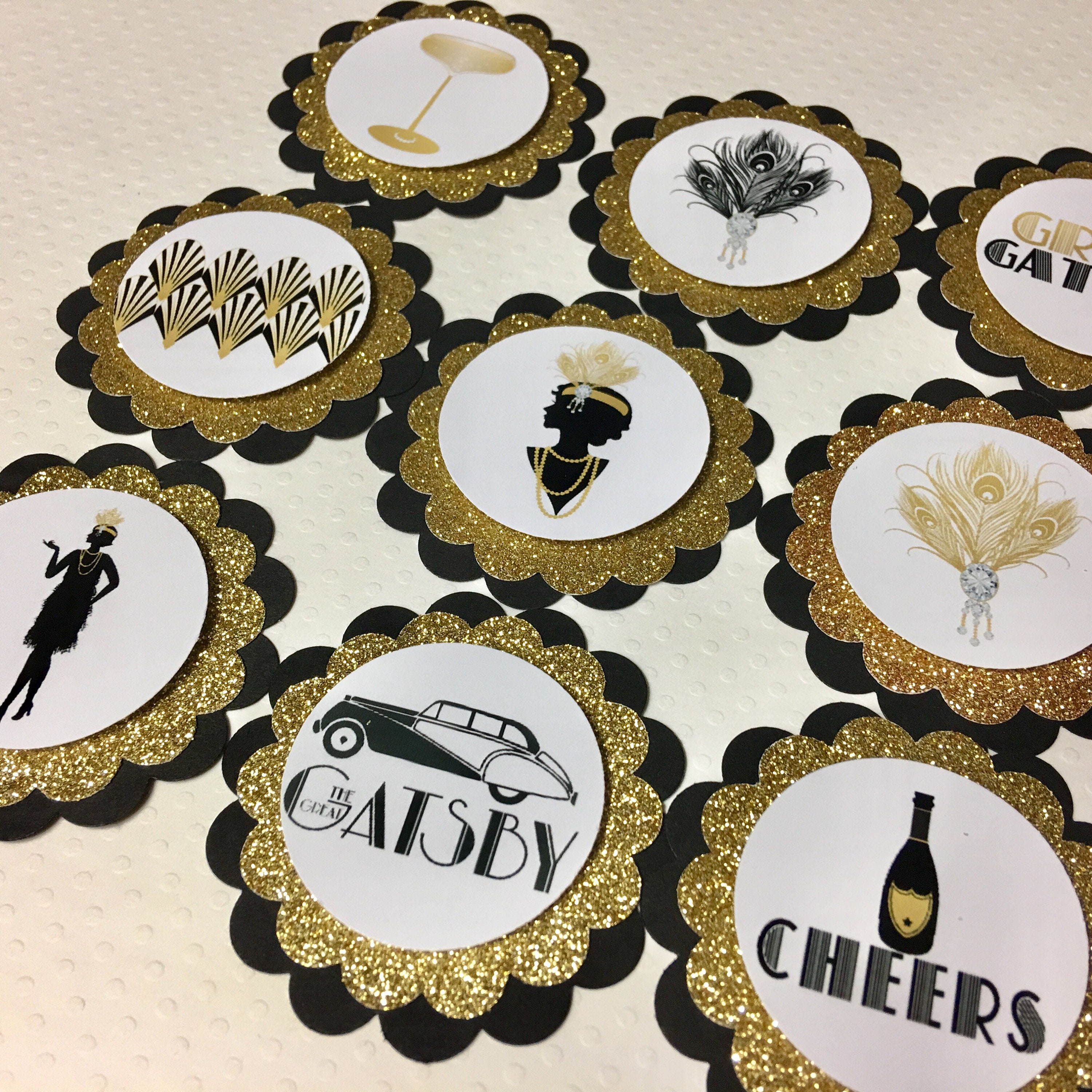 6 Roaring 20s Party Decorations Bundle, Great Gatsby, 1920s Decor
