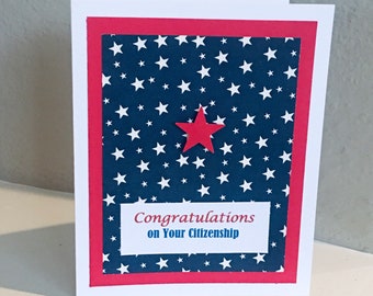 Citizenship Card // American Flag USA Card Congratulations Citizenship ...