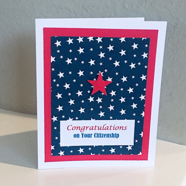 Citizenship card, Citizenship Congratulations Card, Naturalization Cards, USA Patriotic card, Handmade cards