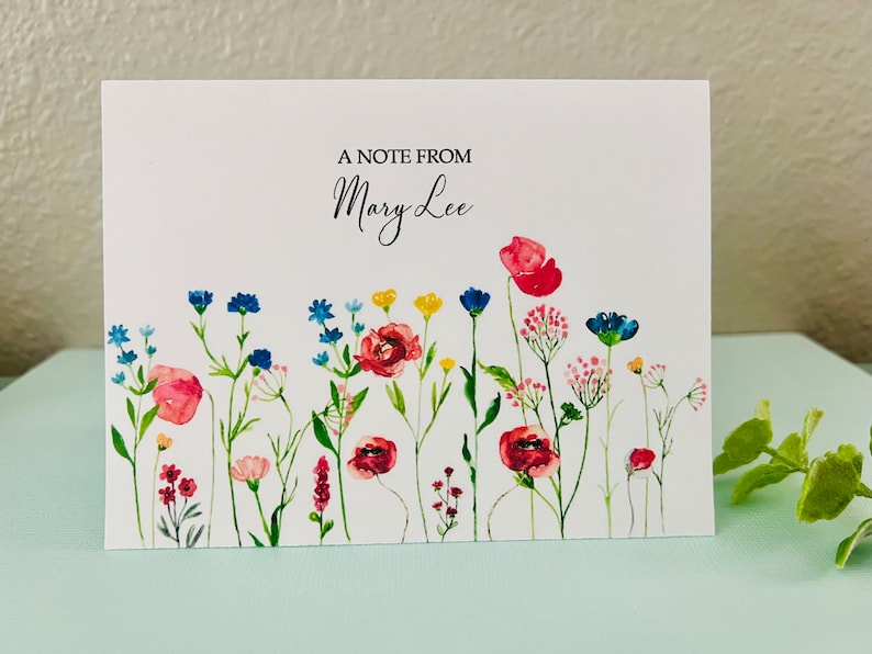 8ct Florals Personalized Stationery Set, Set #2, Folded Note Cards ...