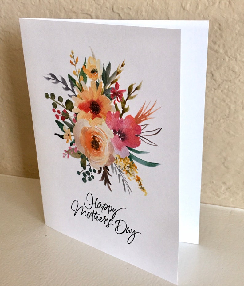 Mothers Day Card Watercolor Flowers Mothers Day Cards - Etsy