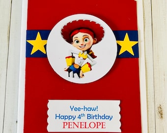 Jessie Toy Story Inspired Personalized Birthday Card, Personalized Toy story birthday Card, Custom Card, Handmade by Designs by AliA