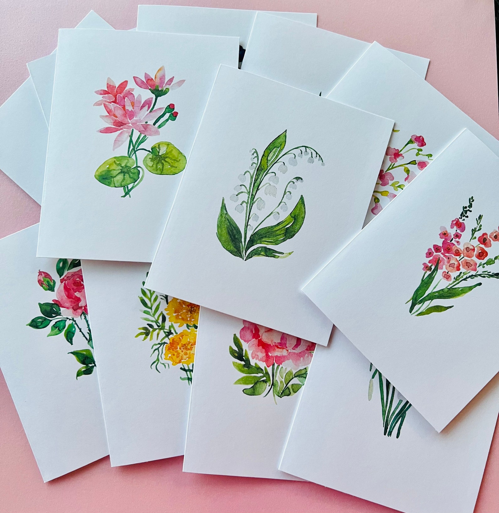 12ct Birthday Month Flower Card Assortment Folded Card Set - Etsy