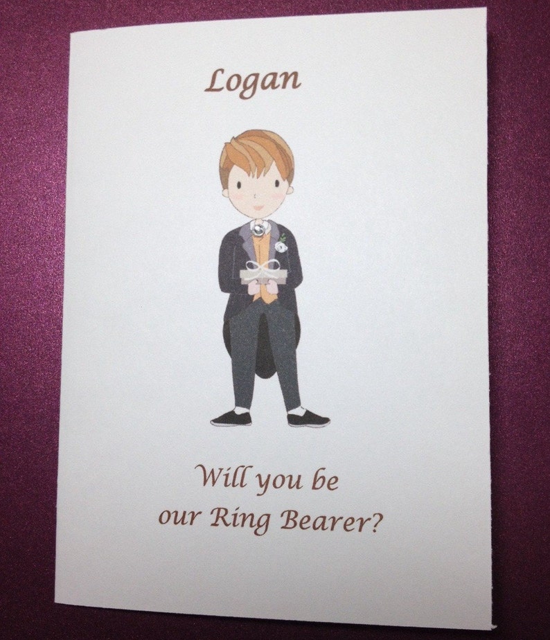 Ring Bearer Card PRINTED and Personalized Will you be my | Etsy