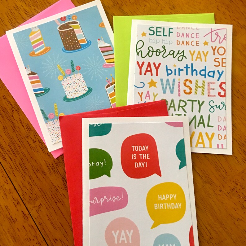 Birthday Cards, Set of 10 Handmade Birthday Cards, Assorted Card Set ...