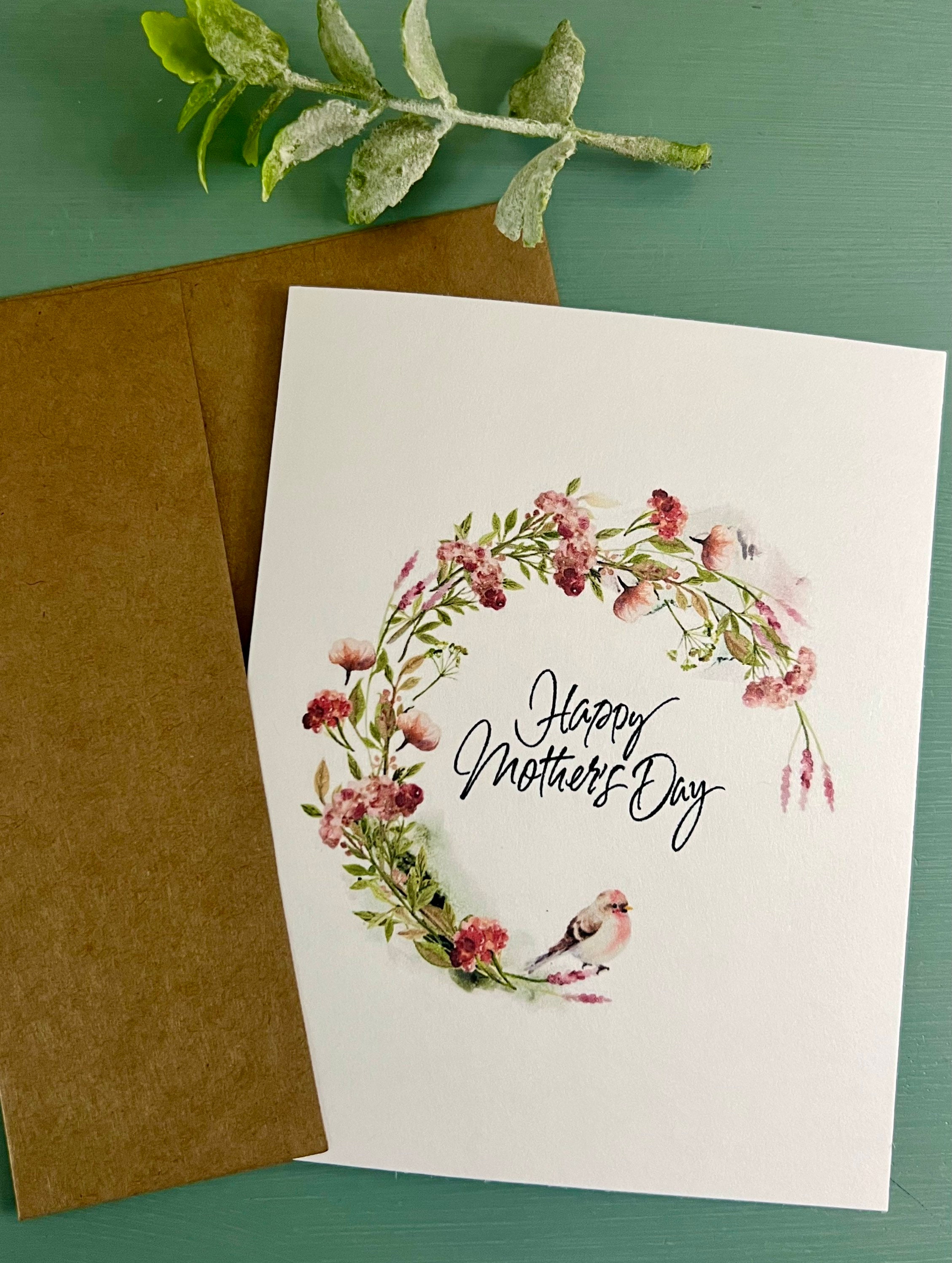 Mothers Day Card Set, Watercolor Flowers With Bird Mother’s Day Cards ...