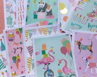 Birthday Cards, Set of 10 Handmade Birthday cards, Assorted Card Set, Variety Set, DesignsbyAliA