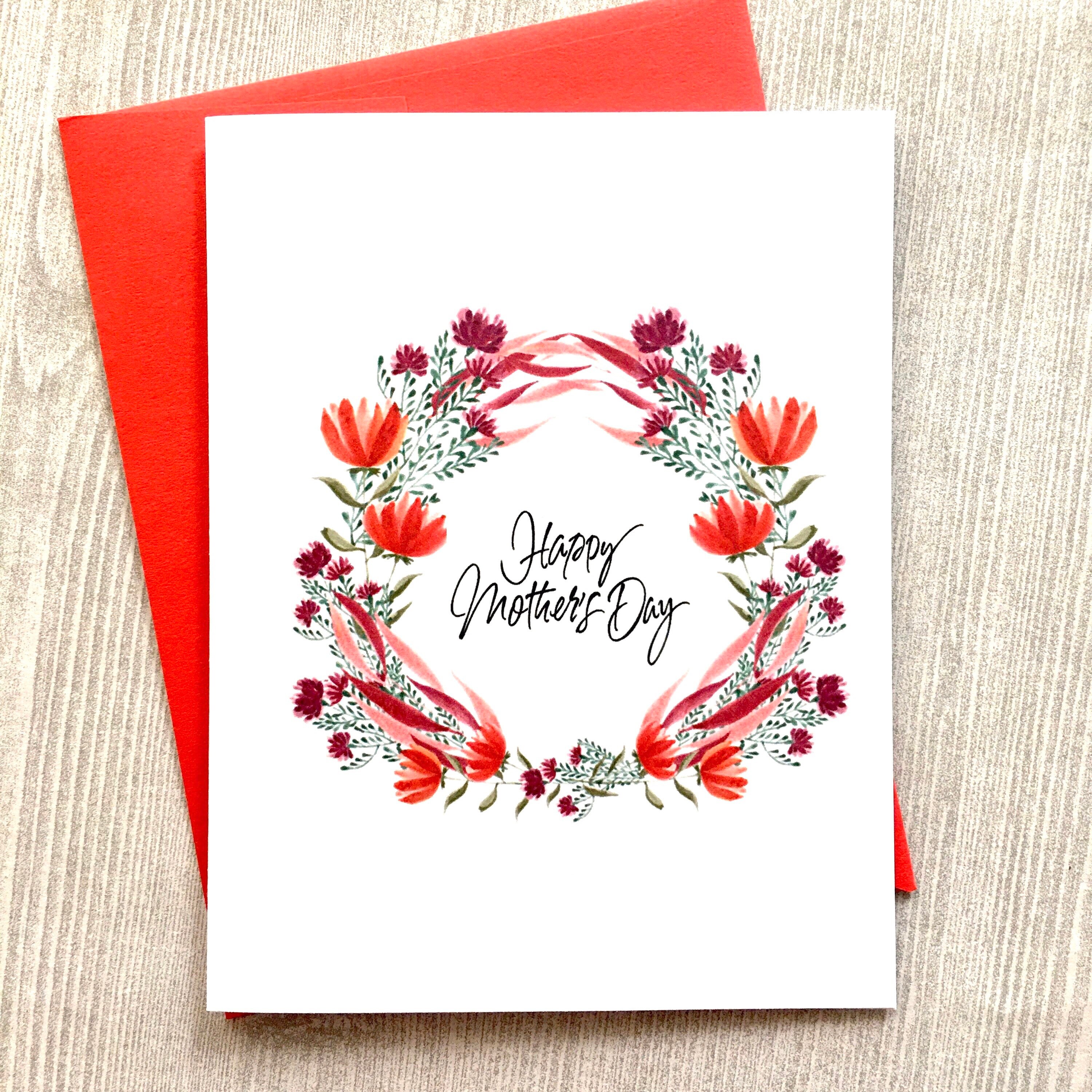 Mothers Day Card Set, Assorted Cards, Watercolor Flowers Mother’s Day ...