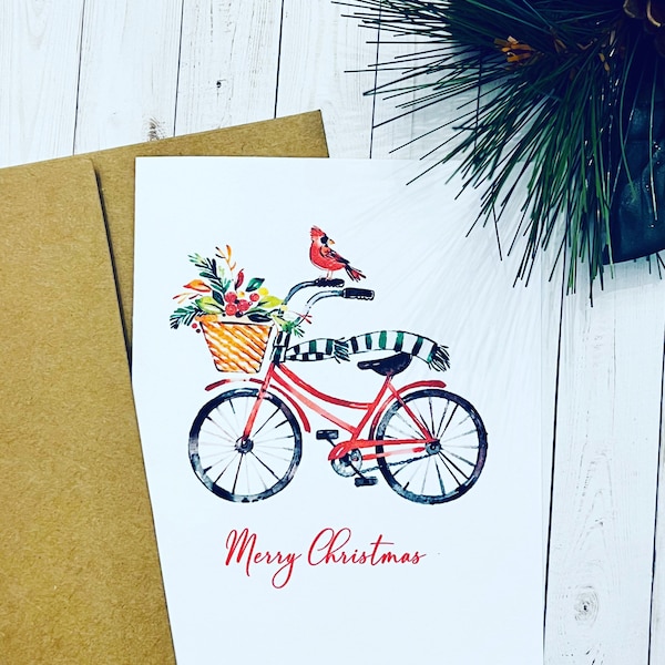 Bike Christmas Cards Etsy