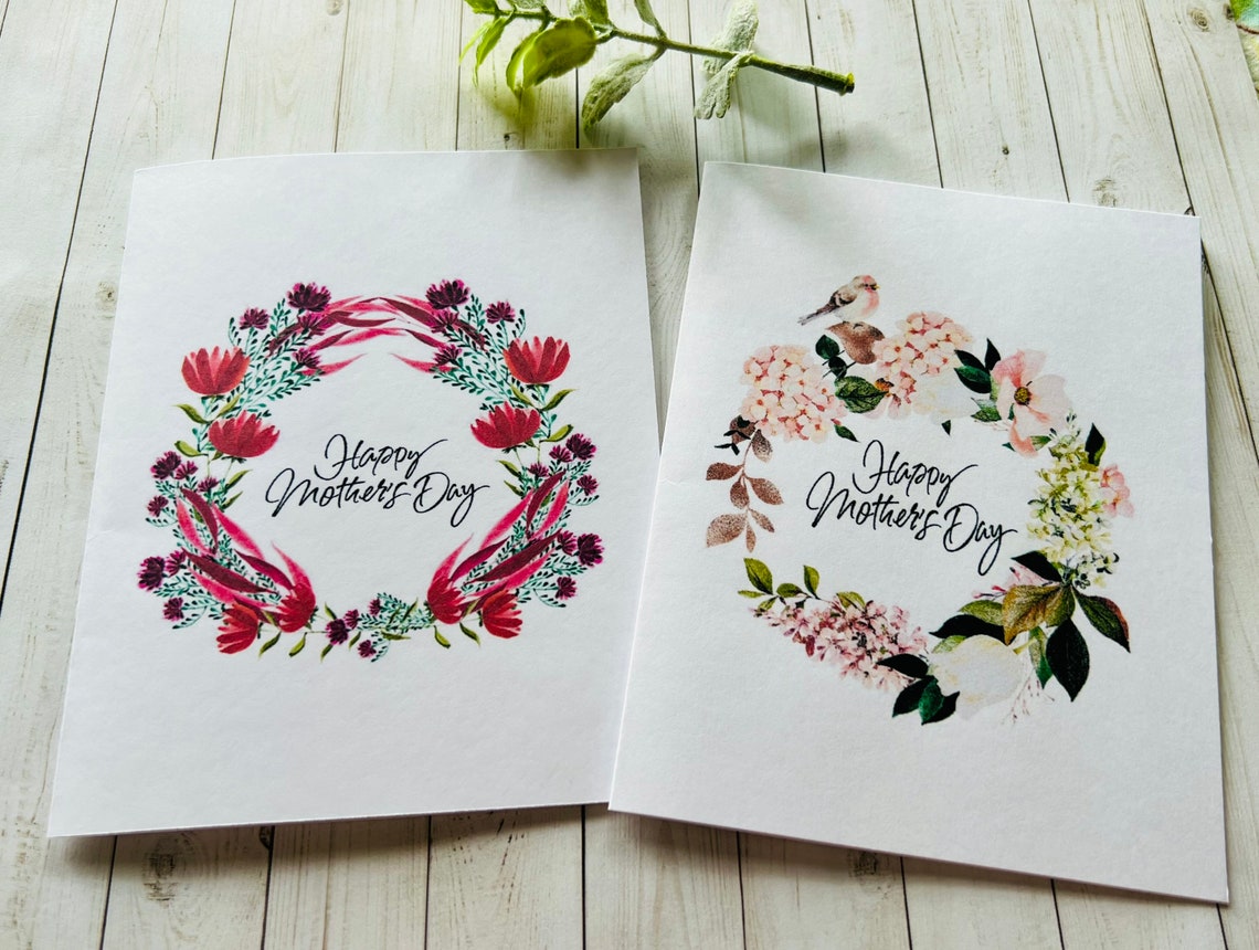 Mothers Day Card Set, Assorted Cards, Watercolor Flowers Mother’s Day ...