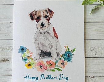 Jack Russell Mothers Day Card, Watercolor Mother’s Day Card from the dog, Mother’s Day Card with Dog, Handmade cards