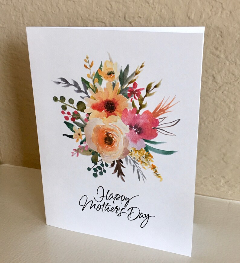 Mothers Day Card Watercolor Flowers Mothers Day Cards - Etsy