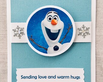 Olaf Birthday Card Free Personalize Frozen Card Snowman | Etsy
