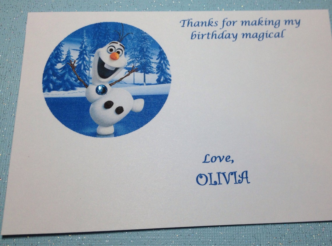 SET OF 10 Frozen PRINTED Thank You Cards Personalized Disney Etsy