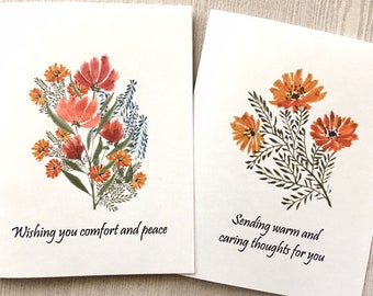 8ct Watercolor Wildflowers Card Assortment, Encouragement Cards, Thinking of You Card Assortment, Sympathy Cards, Handmade cards