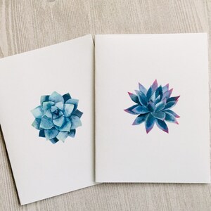 8ct Succulent Card Set, Folded Note Cards, Blank Cards, Succulent Cards ...