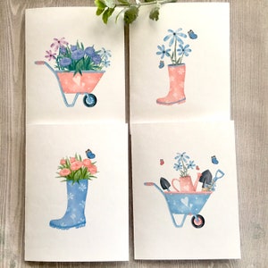 8ct Gardening Note Card Assortment, Spring NoteCards, Encouragement Cards, Spring Cards, Handmade cards