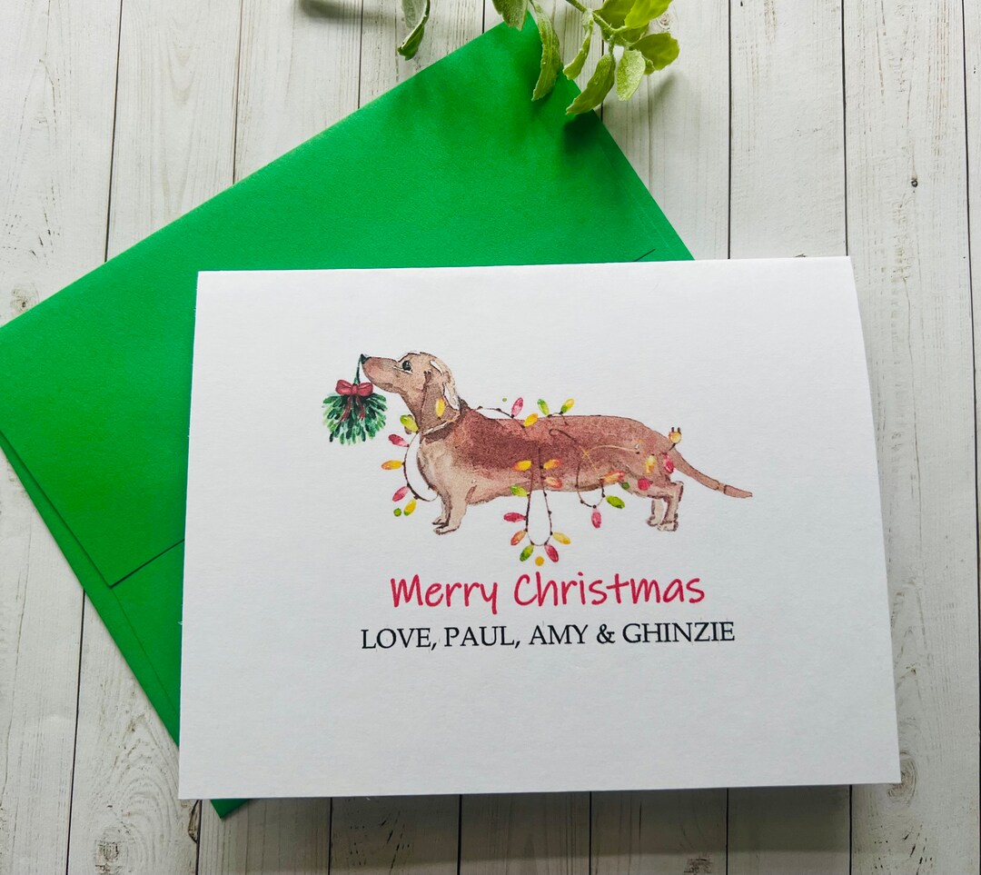 Dachshund Christmas Card, Choose Your Breed, Personalized Christmas