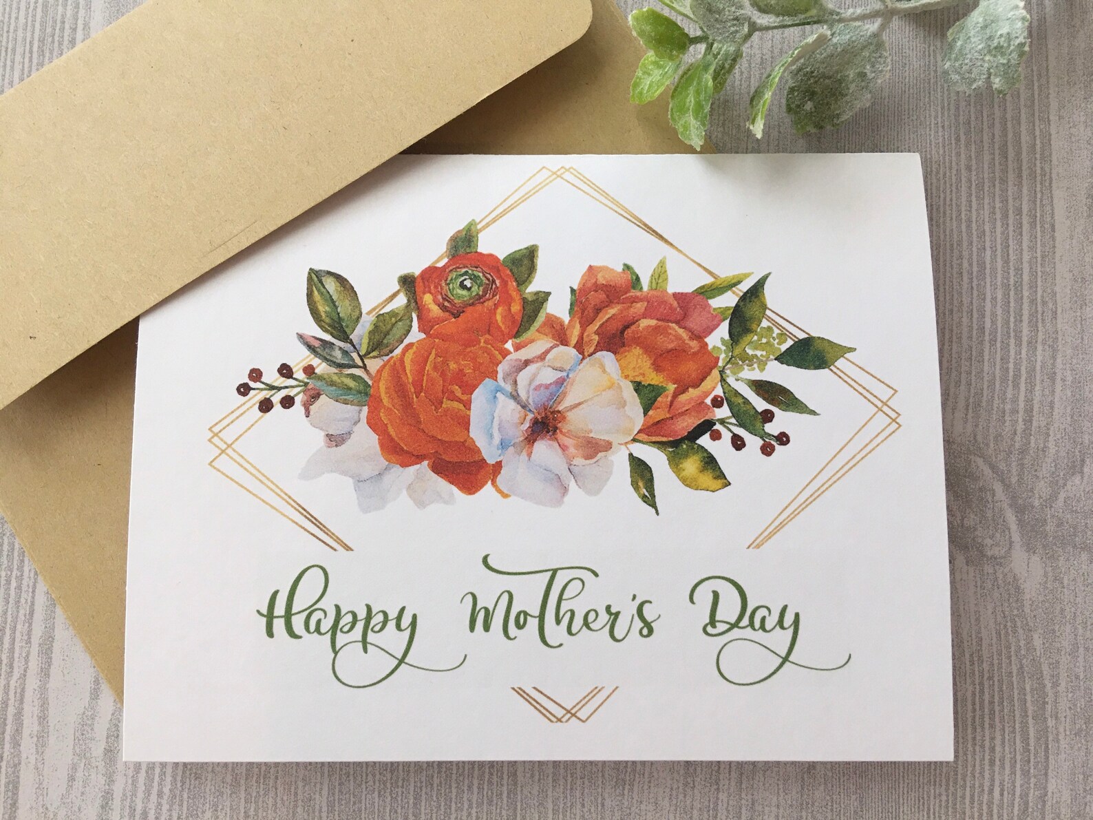 Mothers Day Card Watercolor Flowers Mothers Day Cards | Etsy