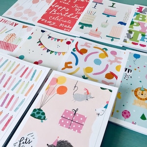 Birthday Card Pack, Set of 10 Handmade Birthday cards, Assorted Card Set, Variety Set, DesignsbyAliA