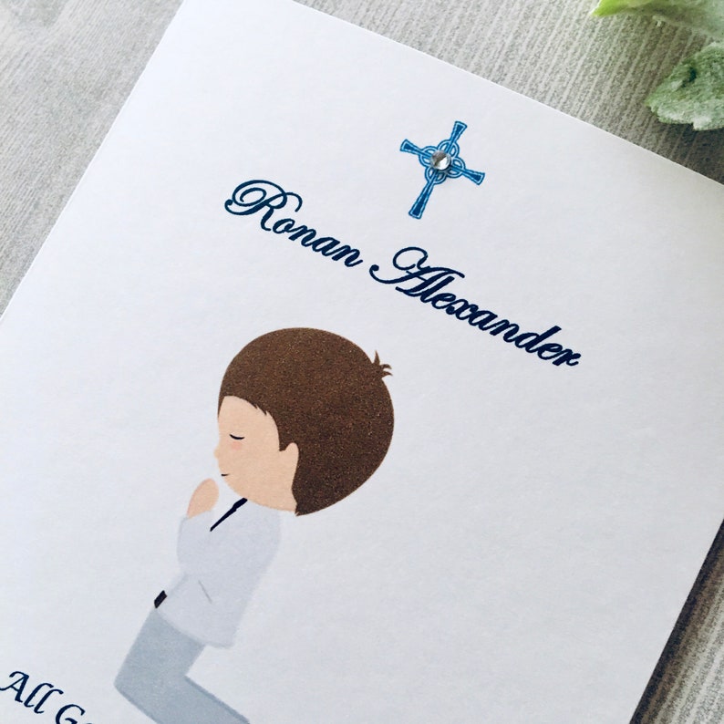 Personalized First Communion Card Boy: Handmade Baptism Card - Etsy