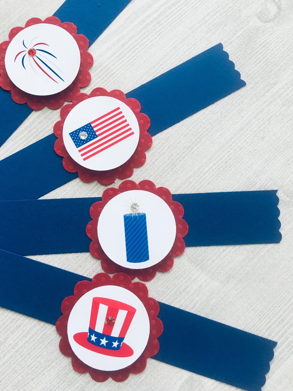 12 ct Fourth of July Napkin Rings July 4th Napkin rings Flag Etsy
