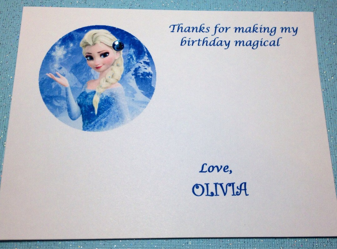 SET OF 10 Frozen PRINTED Thank You Cards, Personalized, Disney Frozen