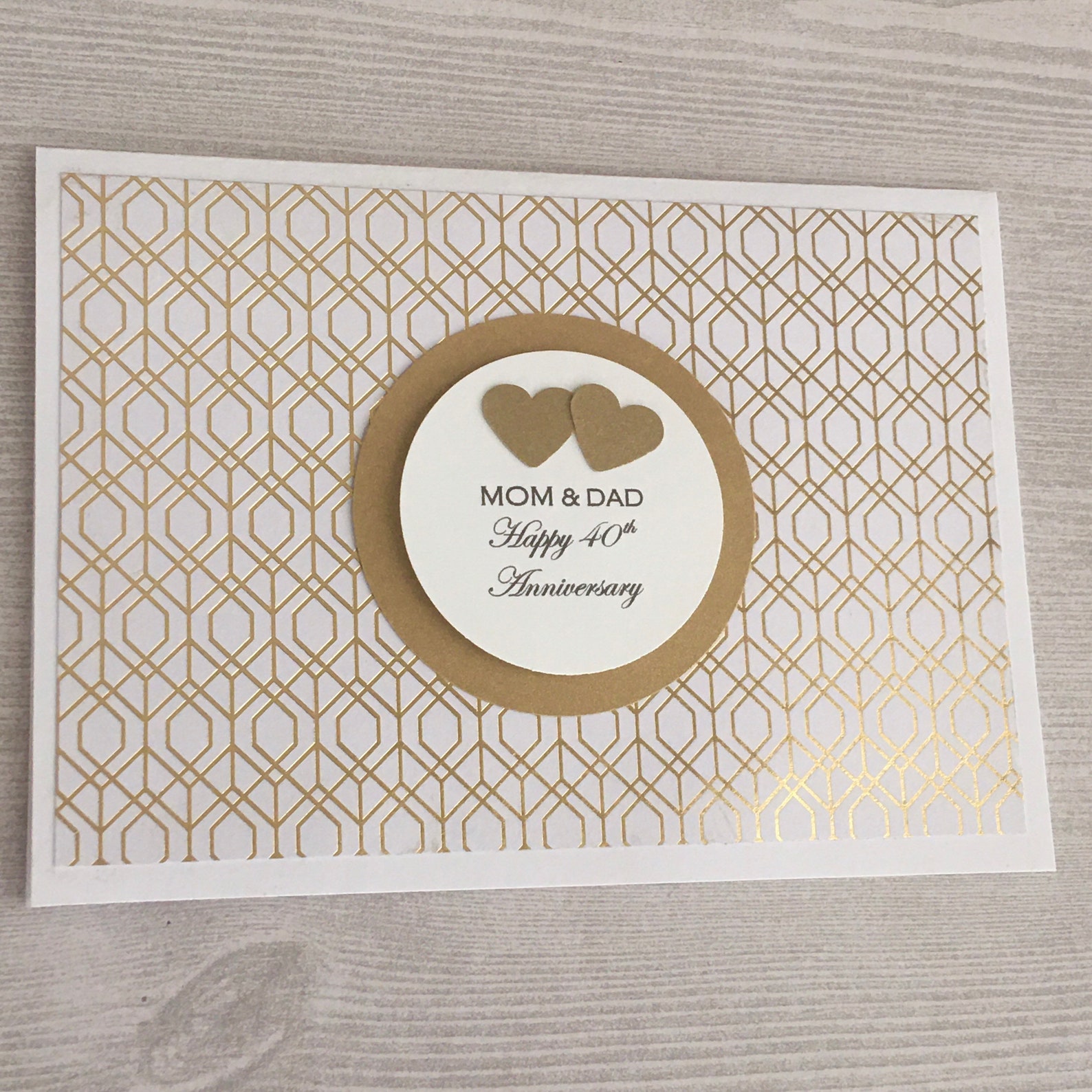Personalized Anniversary Card, Personalized Wedding Card, Gold Foil ...