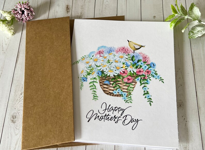 Mothers Day Card, Watercolor Flowers Mother’s Day Cards, Watercolor ...