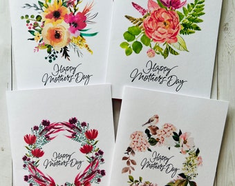 Mothers Day Card, Watercolor Flowers Mother’s Day Cards, Watercolor ...