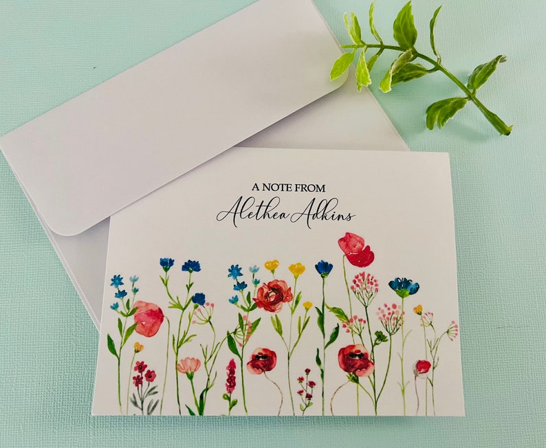 8ct Florals Personalized Stationery Set, Set #2, Folded Note Cards ...