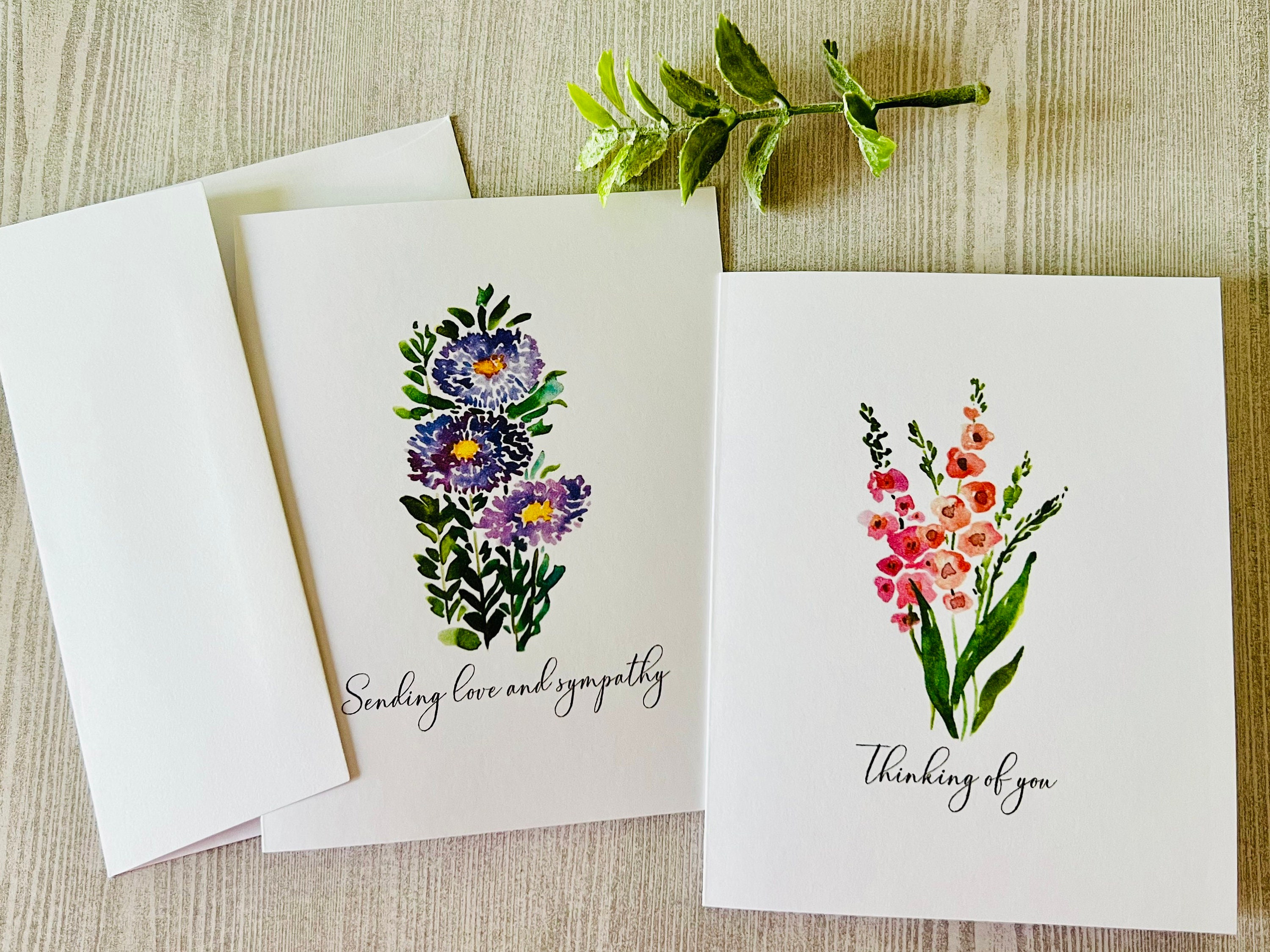 Dotty About Paper Sympathy Card - Botanical Watercolour Flowers