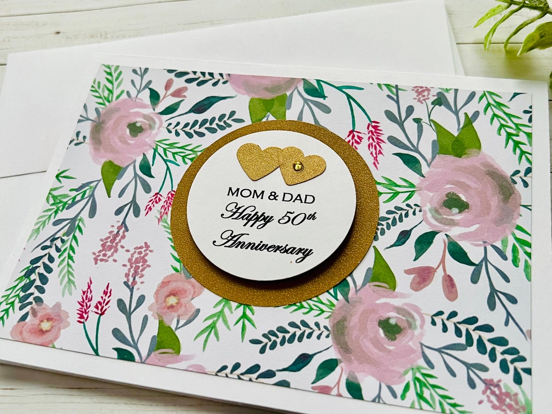 Personalized Anniversary Card, Personalized Wedding Card, Floral ...
