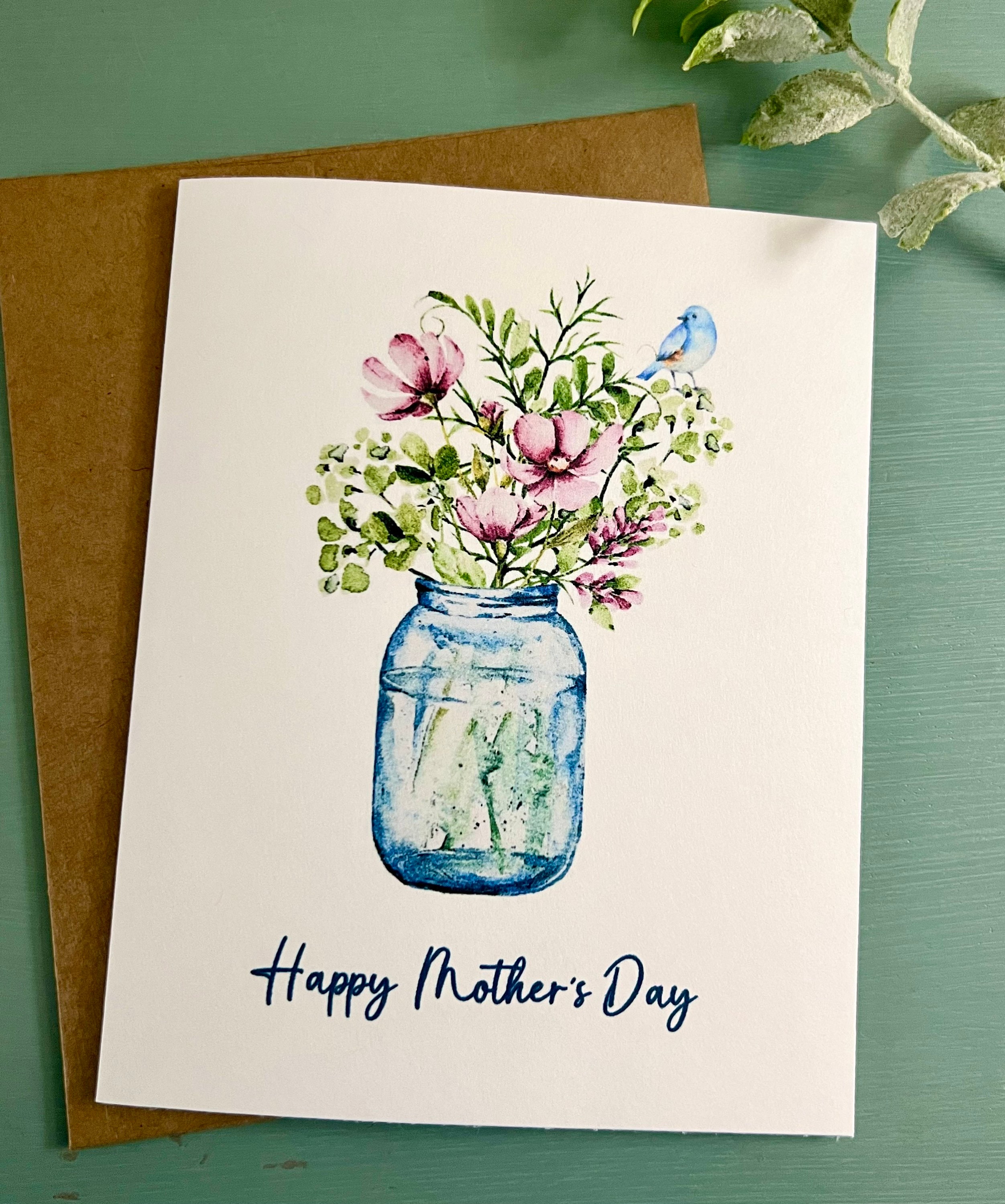 Mothers Day Card Set, Watercolor Flowers With Bird Mother’s Day Cards ...