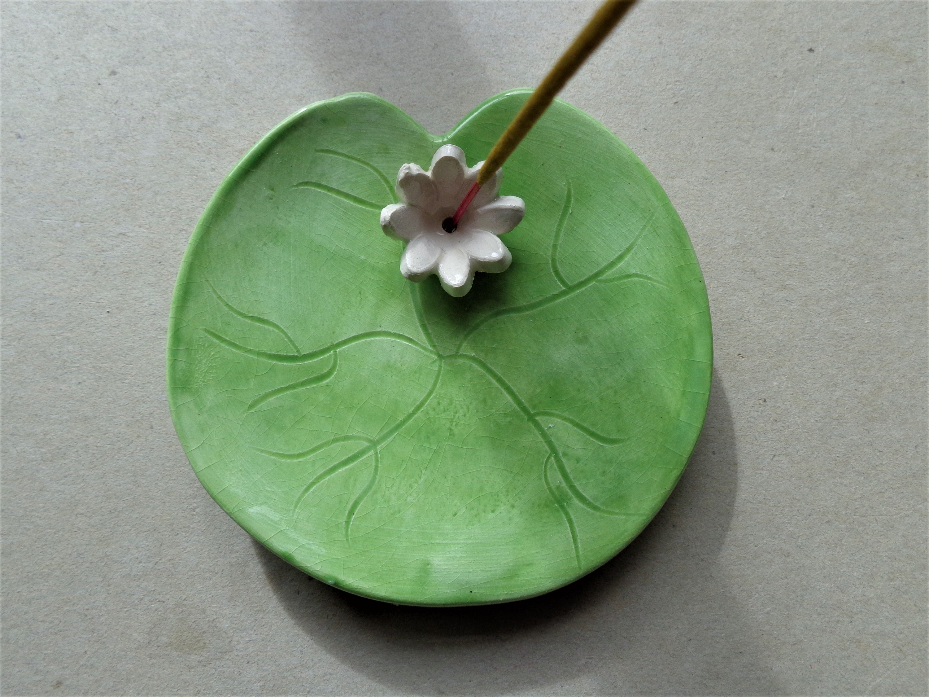 Water Lily Pad Lotus Incense Burner Yoga Meditation Zen Etsy